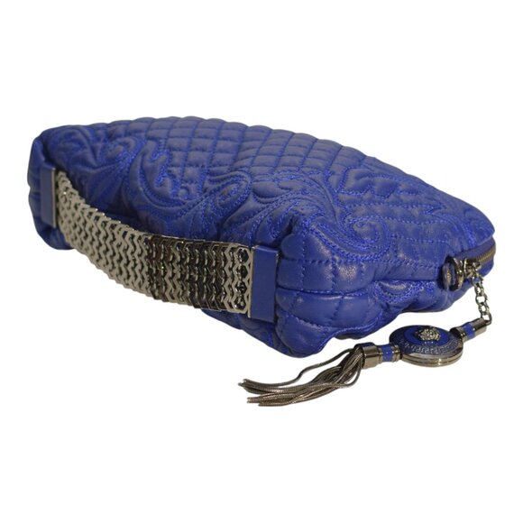 Gianni Versace Vanitas Quilted Leather Shoulder Bag in Electric Blue - Picture 10 of 16